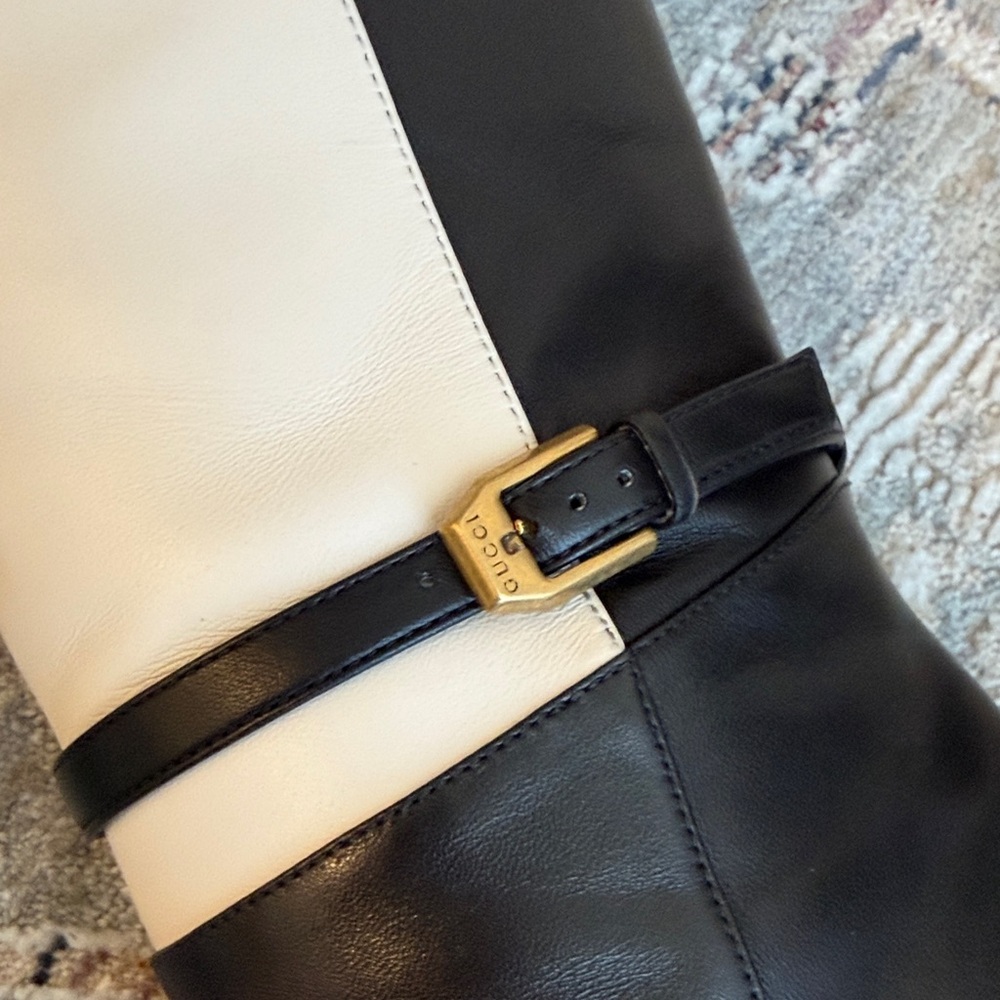 Gucci Black and White Heeled Boots - Picture 2 of 7